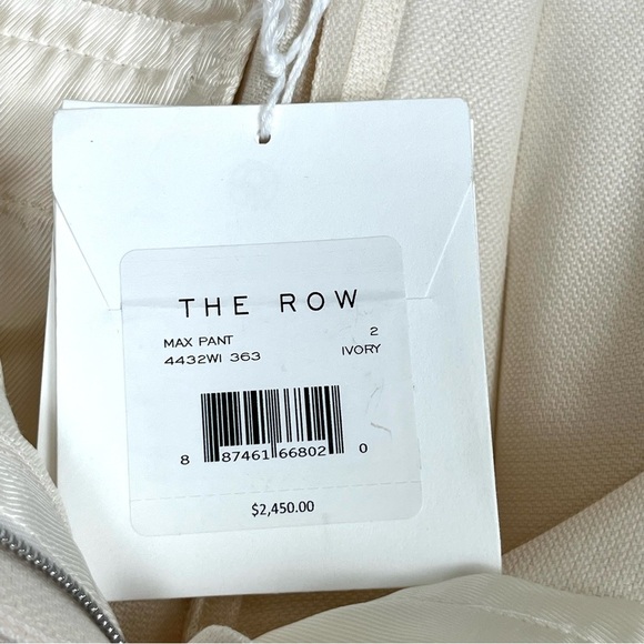 The Row Ivory Max Straight Leg Trousers Women’s Size 2 Minimalist Luxe Style - Picture 11 of 15